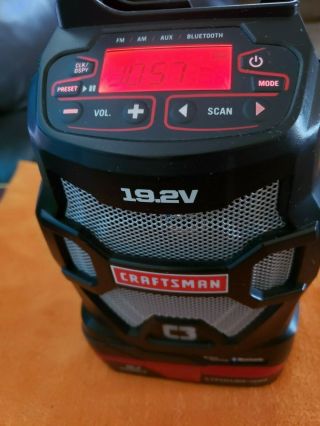 1 - Rare Collectible Craftsman Radio C3 Bluetooth Technology 19.  2 Volt Radio Only