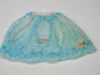 Rare Htf Vintage Ideal Tammy Half Slip White And Turquoise With Tag