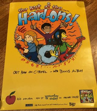 The Hard - Ons: Best Of.  Rare Aussie/oz In - Store Promo Poster (a2)