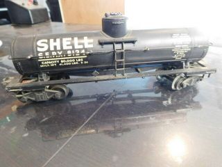 Lionel Rare 2955 Shell Sepx 8124 Shell Tank Car 1940 With Electric Uncoupling