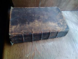RARE ANTIQUE BOOK PLUTARCH ' S LIVES SECOND VOL.  DATED 1700 FRONT BOARD OFF A/F 3