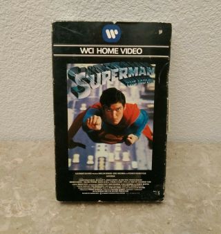 Superman The Movie Beta (1979) Wci Warner Video Big Box Rare Christopher Reeve