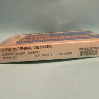 BLOCKBUSTER VHS (GOOD MORNING VIETNAM. ) RARE DEFUNCT VIDEO STORE ROBIN WILLIAMS 2
