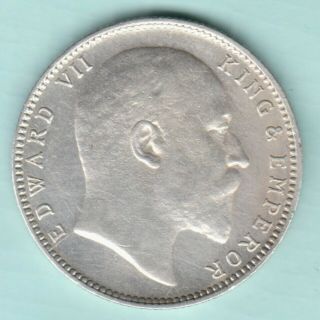 British India - 1904 - King Edward Vii - One Rupee - Rare Silver Coin
