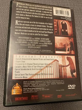 Nosferatu The First Vampire (DVD,  1922) Type O Negative F.  W.  Murnau Horror RARE 2