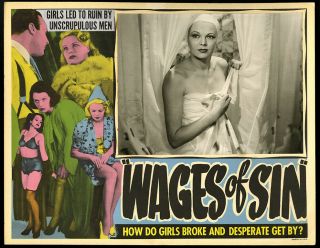 1938 Exploitation Crime Film Rare Lobby Card Pre - Code Wages Of Sin Human Slavery