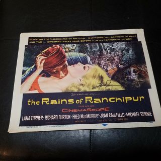 The Rains Of Ranchipur Lobby Card Signed By Lana Turner Rare 1955
