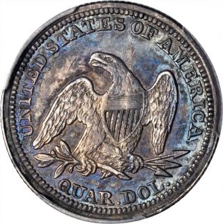 1857 25c Seated Liberty Silver Quarter PCGS AU53 rare old type coin 2