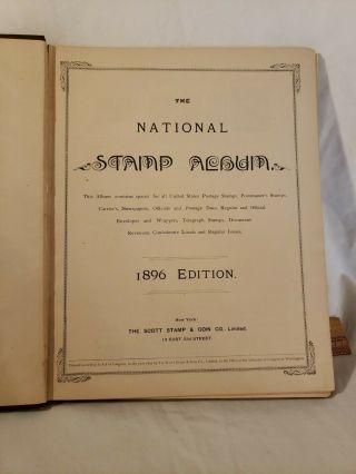 RARE 1896 SCOTT NATIONAL STAMP ALBUM 20,  CUT ENVELOPES 2