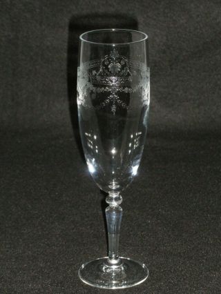 Rare 19th C BACCARAT Crystal Glass 8 x Champagne Goblet w/ Great Etched Patterns 6