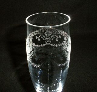 Rare 19th C BACCARAT Crystal Glass 8 x Champagne Goblet w/ Great Etched Patterns 7