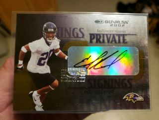 Ed Reed 2002 Donruss Private Signing Rookie Auto RARE SHORT PRINT AUTO H.  O.  F RC 2