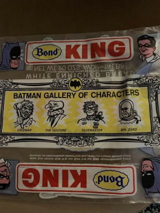 Vintage Rare ‘60s Batman Tv Bond King Advertising Bread Bag