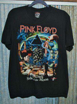 Pink Floyd Dark Side Of The Moon Rock & Death T Shirt Mens L Rare Embroidered