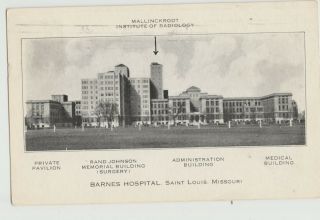 Barnes Hospital 1937 Rare Front View Of All Buildings Postcard