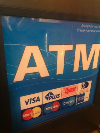 old ATM machine TOPPER Top ATM Sign heavy collectible man cave rare to find 3