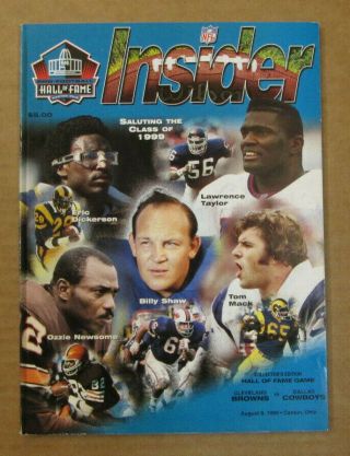 Rare 1999 Nfl Hall Of Fame Game Program With Lawrence Taylor On The Cover