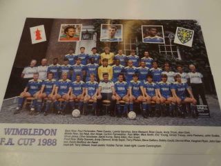 Wimbledon Fc 1988 Fa Cup Final Rare Poster