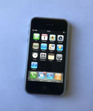 Apple Iphone 1st Generation 8gb - Black Silver (at&t) A1203 (rare Ios 1.  0.  2)