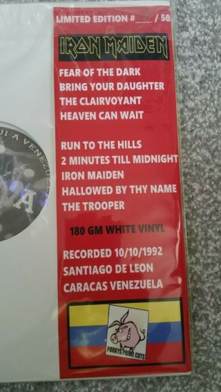 Iron Maiden Insurrection White Vinyl 38/50 Rare,  only one on Ebay 2