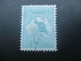 Kangaroo Stamps: 1/ - Green 1st Watermark Cto Melbourne Cancel - Rare (-)