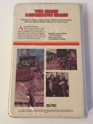 The Great Locomotive Chase Rare & OOP Walt Disney Home Video Clamshell VHS 5