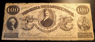 Rare Oct.  15,  1862 Richmond Virginia Confederate One Hundred Dollars