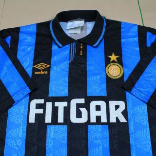 Inter Milan 1991 1992 Home Shirt VERY RARE Authentic Umbro FITGAR (L) 2