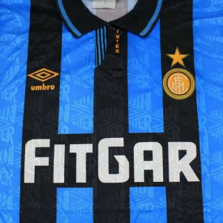Inter Milan 1991 1992 Home Shirt VERY RARE Authentic Umbro FITGAR (L) 5