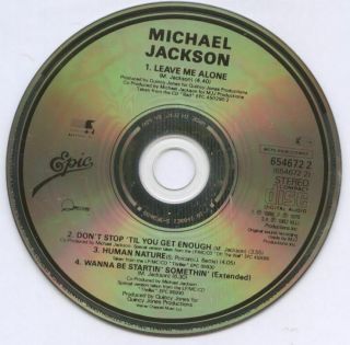 MICHAEL JACKSON Rare UK 1989 CD Single LEAVE ME ALONE 654672.  2 3