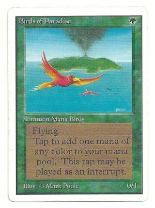 Mtg Unlimited: 1x Birds Of Paradise Lp Lightly Played Magic The Gathering Rare