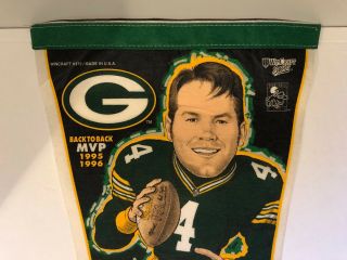 Vintage Brett Favre MVP Green Bay Packers Pennant by Wincraft 372 VERY RARE 2