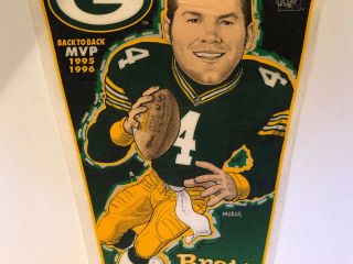 Vintage Brett Favre MVP Green Bay Packers Pennant by Wincraft 372 VERY RARE 3