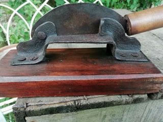 Rare 19th C Antique Milliners Straw Cutter Guillotine Hat Making Forged Iron 6