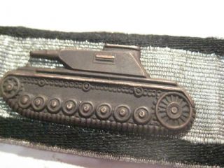 German tank arm badge magnetic on ribbon WW II rare award of Wehrmacht 8