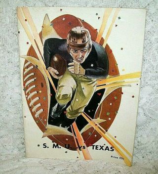 Rare 1936 Centennial Smu Vs Texas Football Program Yearly Game 16