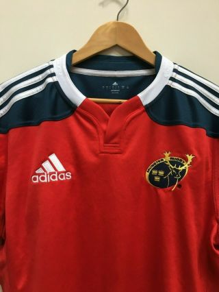 Rare Munster Rugby Ireland Irish Shirt Jersey Red Adidas Size L 46 