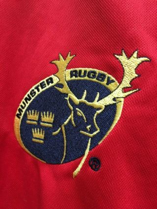 Rare Munster Rugby Ireland Irish Shirt Jersey Red Adidas Size L 46 
