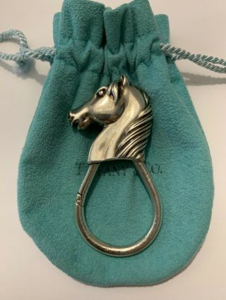 Rare Vintage Tiffany & Co Sterling Silver Horse Keyring Keychain Italy