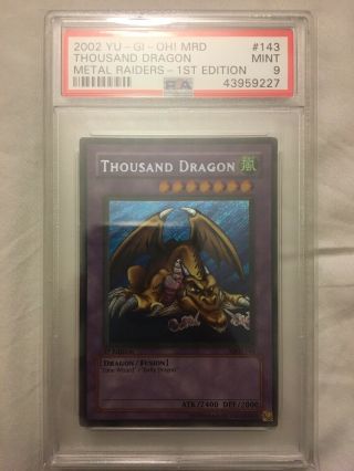 Yugioh Psa 9 1st Edition Thousand Dragon Secret Rare Mrd - 143