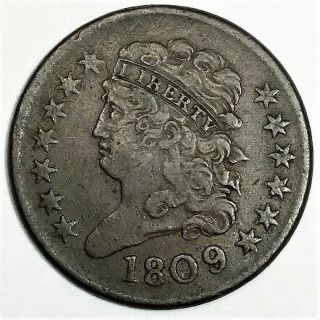1809/6 Classic Head Half Cent Inverted 9 Coin Rare Date