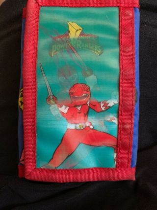 Vintage 1994 Power Rangers Halo Graphic Trifold Nylon Wallet Mighty Morphin Rare