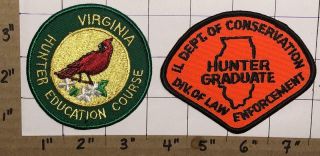 2 Rare Hunter Graduate Hunter Education Course Virginia Law Enforcement Patch