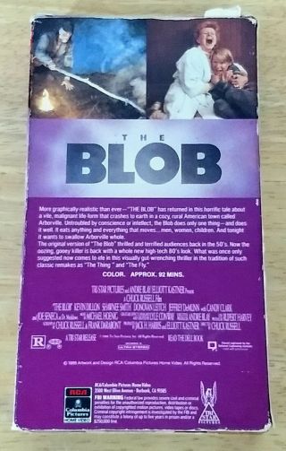The Blob VHS Rare Horror Gore Cult Classic Sleaze Slasher Sci Fi Science Fiction 3