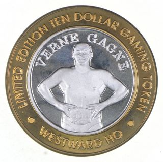 . 999 Fine Silver Center Westward - Ho Casino $10 Token - Rare 103