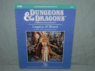D&d 1st Ed Module - Cm9 Legacy Of Blood (very Rare - Hard To Find And Vg, )