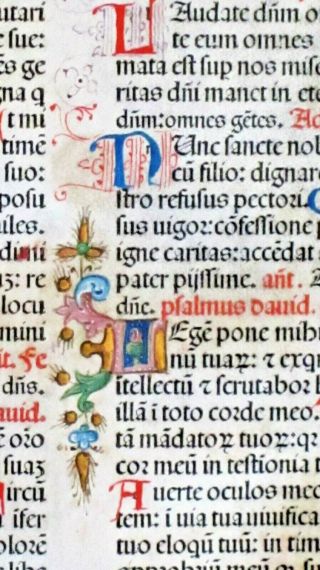 Extremely Rare Incunabula Breviary Lf.  Vellum,  Jenson,  1478,  Handc.  Deco Initials 2