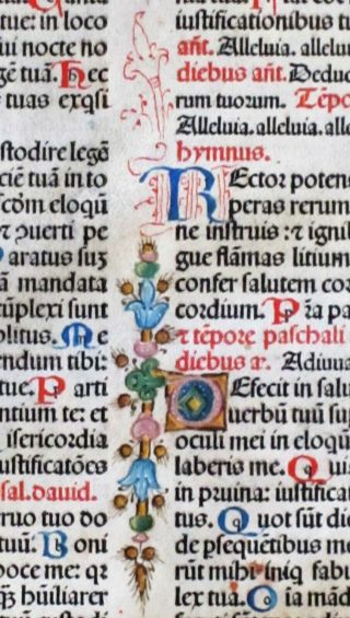 Extremely rare incunabula Breviary lf.  vellum,  Jenson,  1478,  handc.  deco initials 2 3