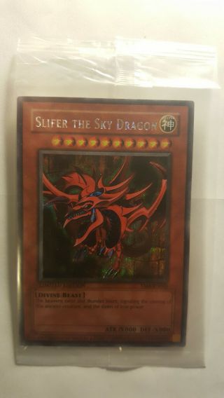 Slifer The Sky Dragon - Yma - En001 - Secret Rare - Near Nm/m (almost)