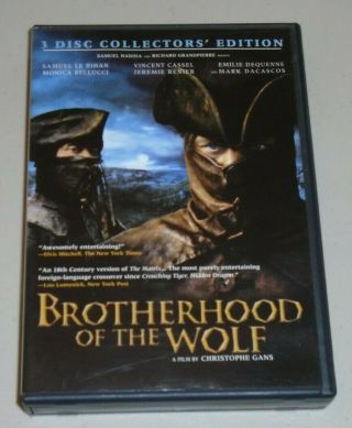 The Brotherhood Of The Wolf (dvd,  3 - Disc Set,  Deluxe Edition) Rare Oop Horror